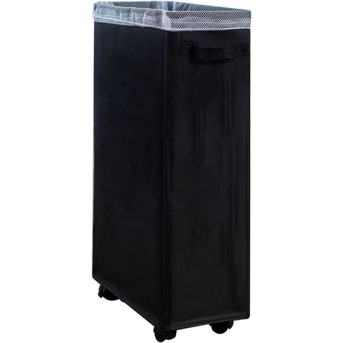 Panier à Linge Étroît Avec Roulettes - Pliable, Grand Rangement Pour Salle De Bain