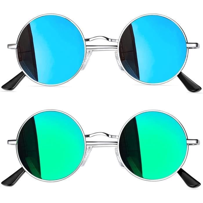 Lunettes De Soleil Joopin Rondes Polarisées - Monture Métal 46mm - Style Rétro Hippie Steampunk