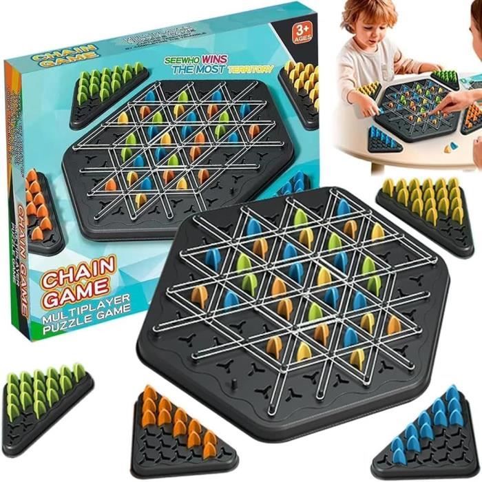 Jeu Triggle – Jeu De Société élastique Triangulaire Pour Famille Et Enfants – Stimule La Réflexion