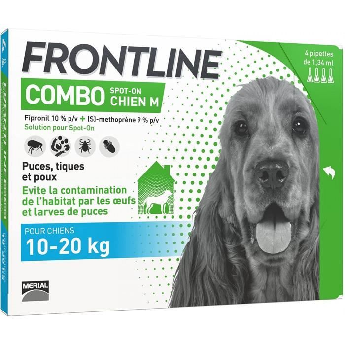 Meilleurs prix pour Frontline Combo Chien - Anti-Puces Et Anti-Tiques Pour Chien - 10-20kg - 4 Pipettes