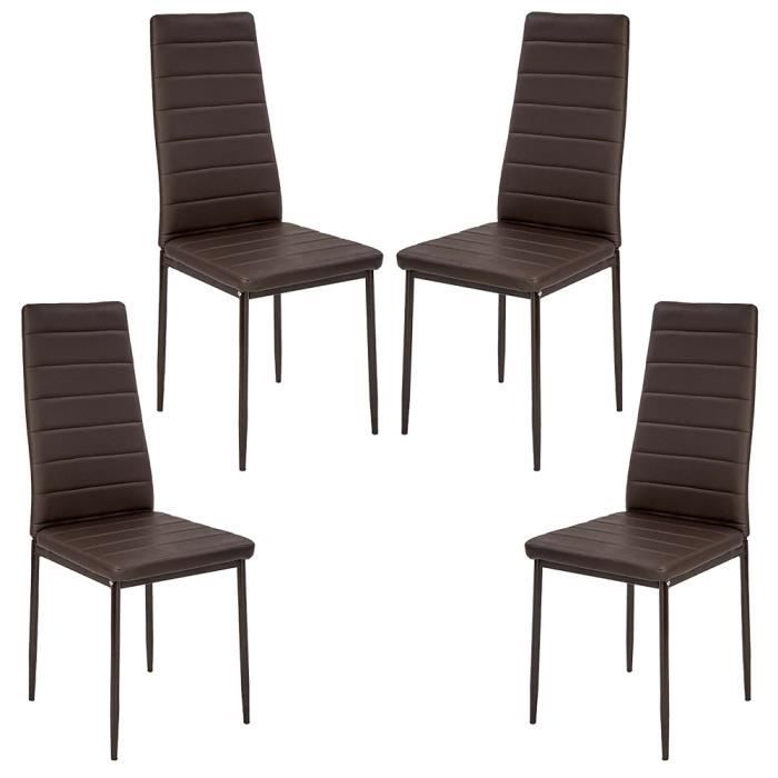 WISS Lot de 4 Chaises de Salle à Manger Cuisine Siège Rembourré Haut