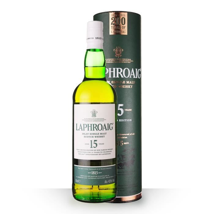 Laphroaig 15 Ans 70cl Edition 0eme Anniversaire Tube Whisky Single Malt Achat Vente Laphroaig 15 Ans 70cl Editi Cdiscount