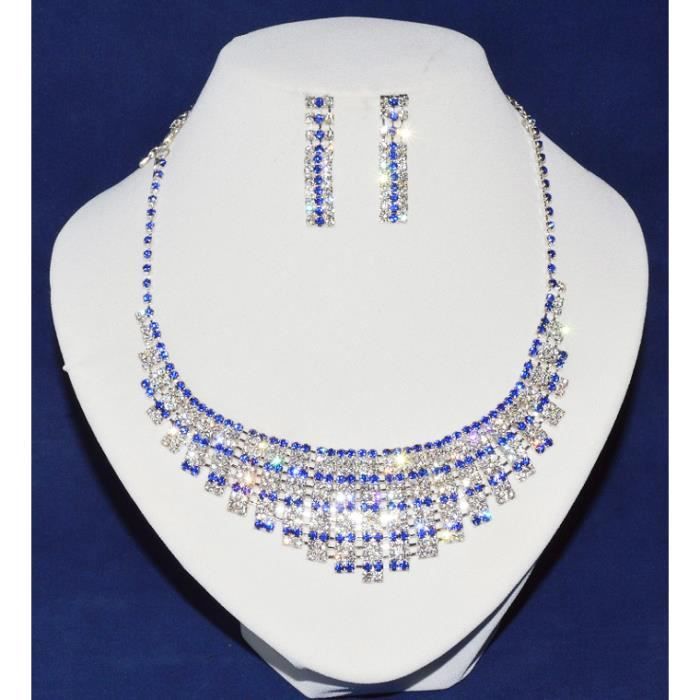Parure De Bijoux Mariage Blanc/ivoire/rouge - Collier Et Bracelet - Verre - Neuf Avec étiquettes