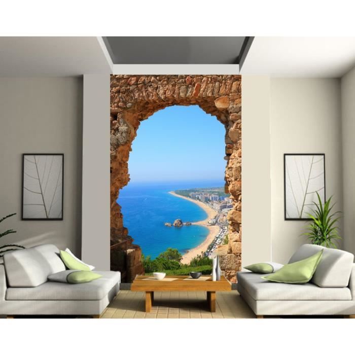Papier Peint Trompe L Oeil Pour Wc Papier Peint Trompe L Oeil Vue Sur Mer 2 Les 140x200cm Achat Vente Papier Peint Papier Peint Trompe L Oeil Vue Cdiscount