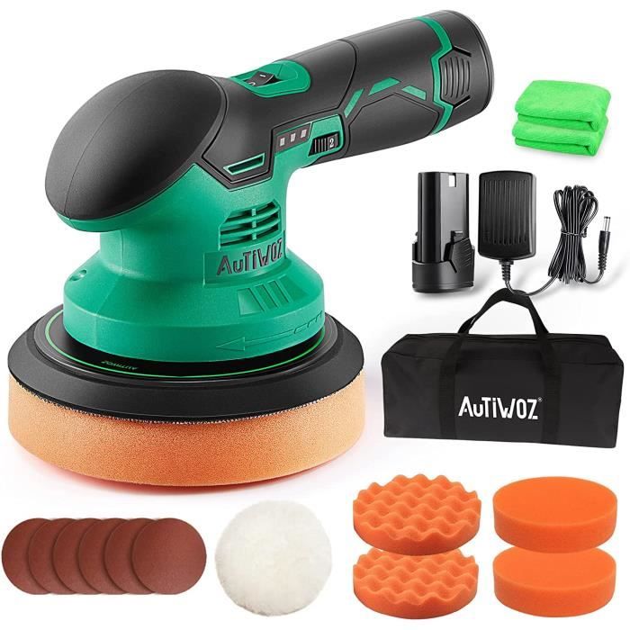 Polisseuse Voiture Sans Fil Geevorks - 8 Vitesses 5500tr/min, 2 Batteries 2.0Ah - 125mm