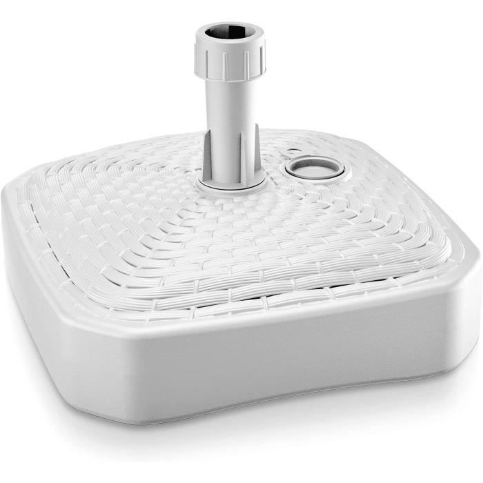 Pied De Parasol Deuba Rond - Socle Remplissable Eau/Sable - Look Polyrotin - Pour Parasols Ø≤3,5cm