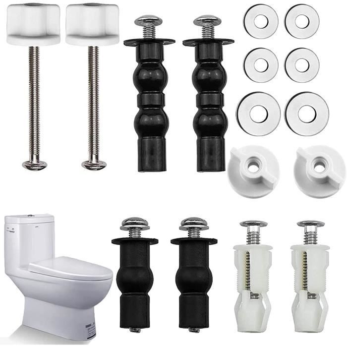 2 Pièces De Fixation Pour Abattant WC, Charnières Universelles Rondes, Acier Inox 304 Et Caoutchouc