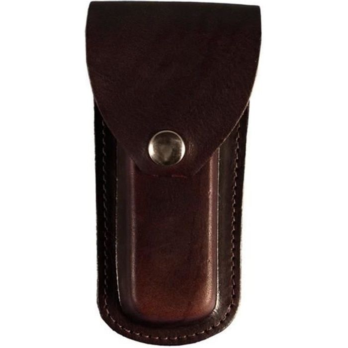 Couteau de chasse avec étui à rabat en cuir avec boucle pour ceinture