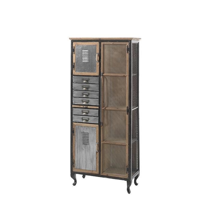 Armoire Industrielle Bois Metal Harold Meuble House Marron