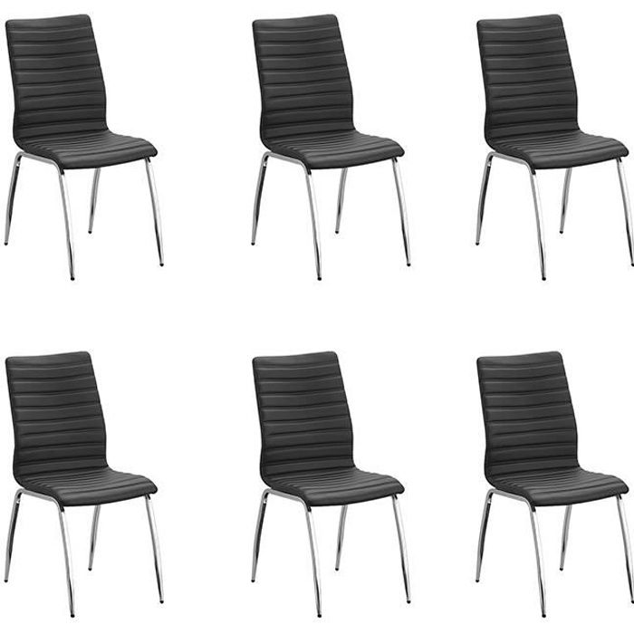 lot de 6 chaises salle à manger noires - londres - designetsamaison