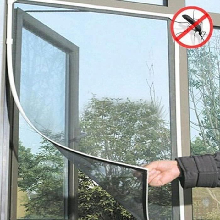 Rideau moustiquaire cadre magnétique fenêtre 130x150cm protecteur maille mouches