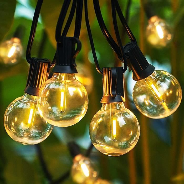 LED Guirlande Lumineuse Exterieur, 8 Mètre avec 30 Ampoules, IP44 Guirlande  Lumineuse D'extérieur pour L'arbre de Noël Décorat[96] - Cdiscount Maison