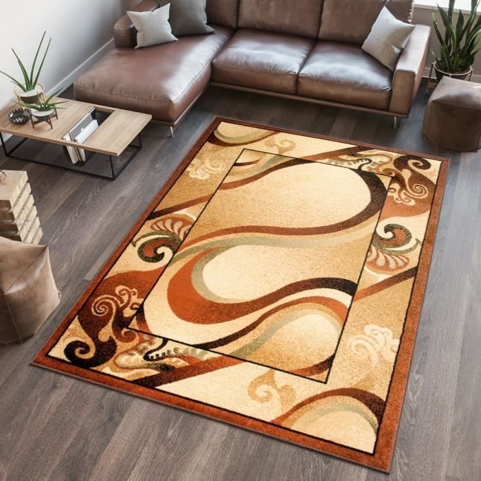Tapiso Dorian Tapis Salon Chambre Design Moderne Ondes Vagues