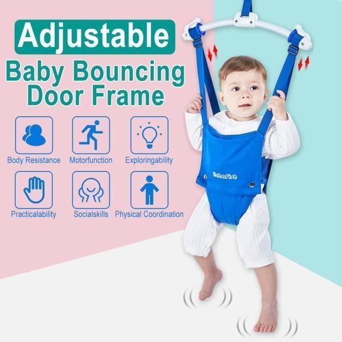 Sauteur De Porte Bebe Cavalier De Porte Siege Reglable En Hauteur Bleu Cdiscount Jeux Jouets