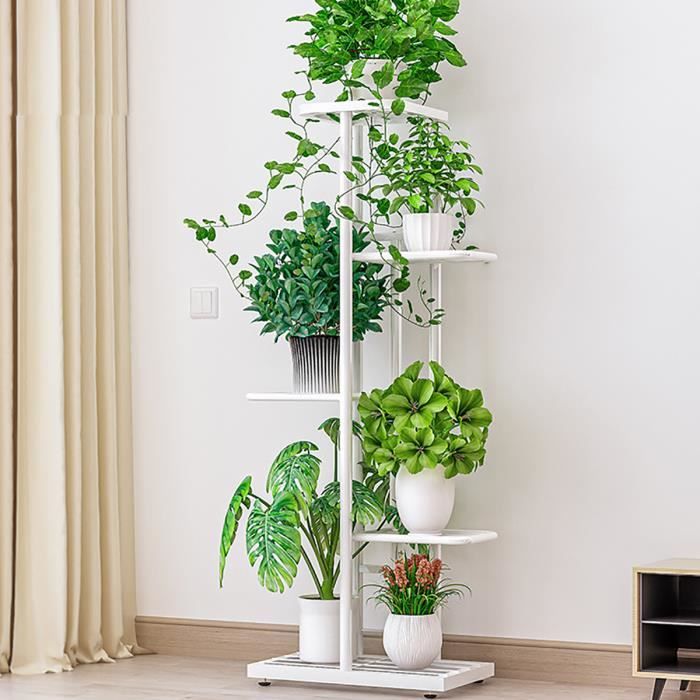 Support de Pot de Fleur Support pour Plante Intérieure Design en Métal Étagère à Fleurs Porte Pots de Plante Décoration de Balcon de Jardin Intérieur Vert FTVOGUE M