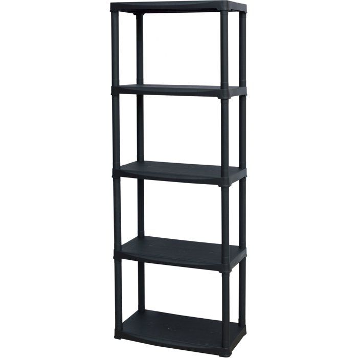 Etagère de rangement - TOOD - ETA 635 - 5 tablettes - Plastique - 60 x 30 x 176 cm - Noir