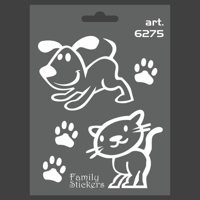 Autocollant Famille Pour Voiture Chien Chat 9 X 12 Cm Cdiscount Auto