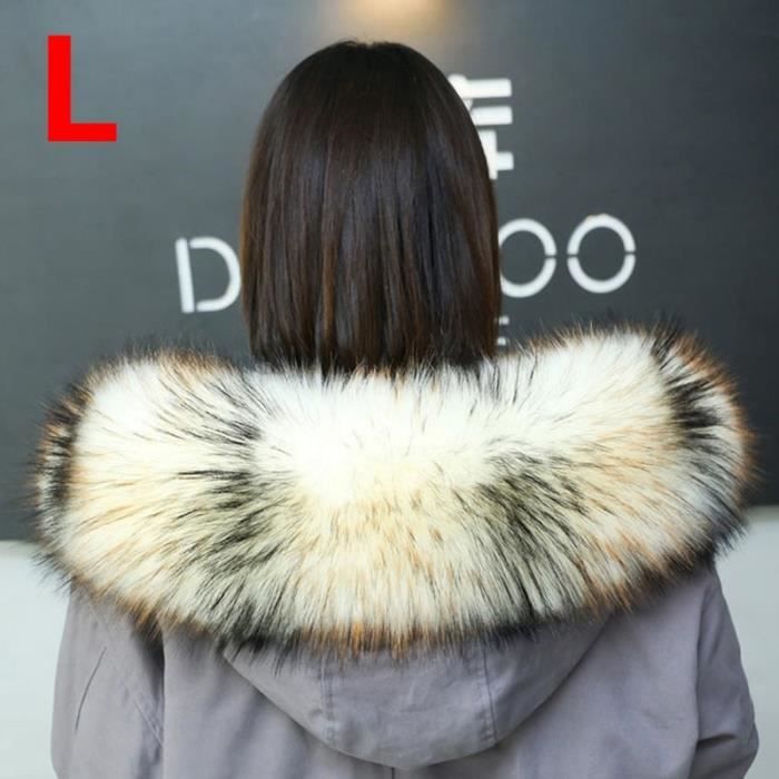Tapez 12 ??charpe en fausse fourrure de renard pour capuche, ch?�le avec col en fourrure, manteau 