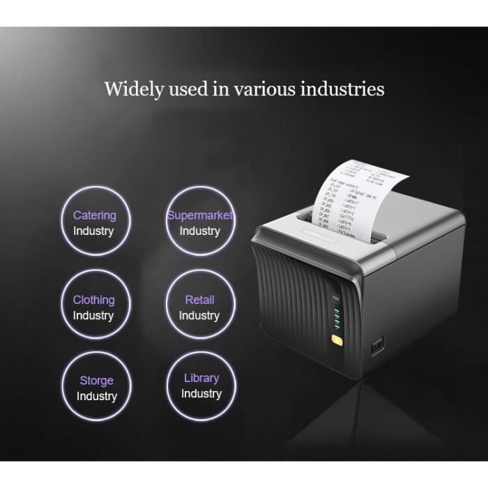 Imprimante Thermique POS 80mm Avec Découpe Automatique - USB + LAN - Restaurant Cuisine - Compatible IOS