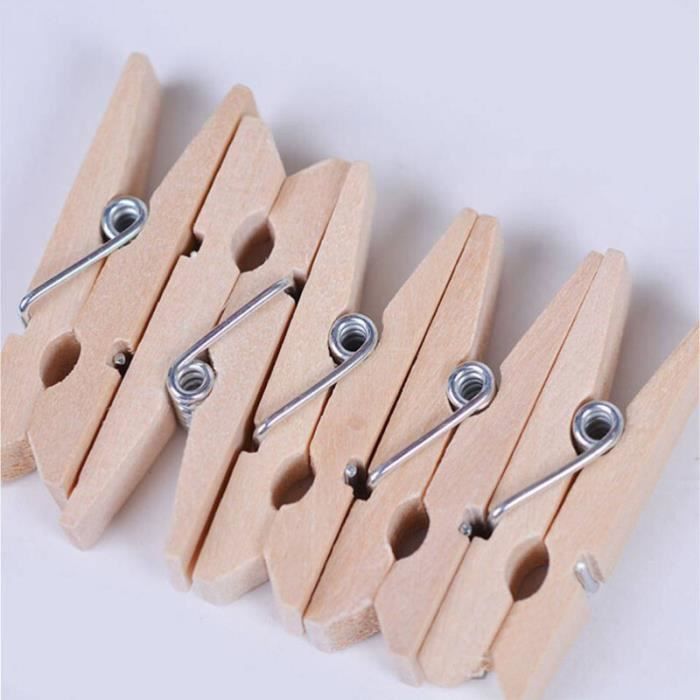 100 Mini-pinces En Bois - Taille 25 Mm - Parfaites Pour Déco, Sacs Cadeaux, Travaux Manuels
