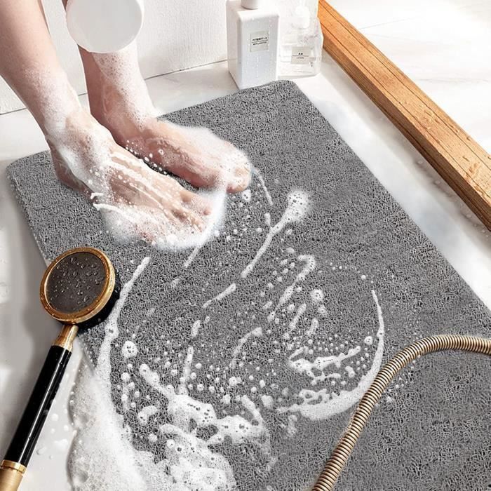 Tapis De Bain Antidu00e9rapant En Silicone Doux Et Inodore Sans Ventouses
