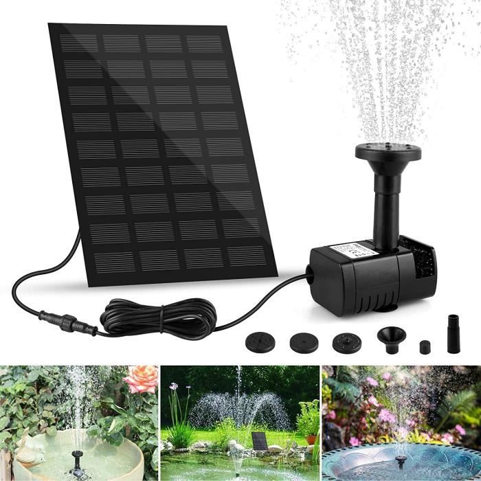 Fontaine Solaire Flottante Anluomafuy - Pompe Bassin Jardin Avec 6 Buses - 1.5W - Sans Batterie