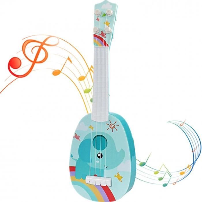Falafoty Mini Guitare Ukulélé Enfant 36 Cm – Jouet Musical Girafe 4 Cordes Réglables, Instrument Apprentissage Bébé Débutant Garçon Fille