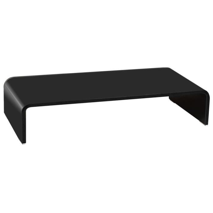 Rehausse Tv Transparent Rehausse Armoir Plaque En Verre Noir Meuble Tv Televiseur Etagere