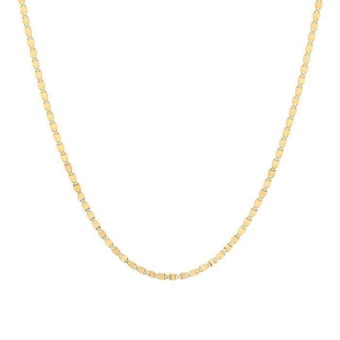 Chaîne de Cou - Maille Marine - Plate - 50 cm - 2 mm - Plaqué Or Jaune 750/1000 - Homme/Femme