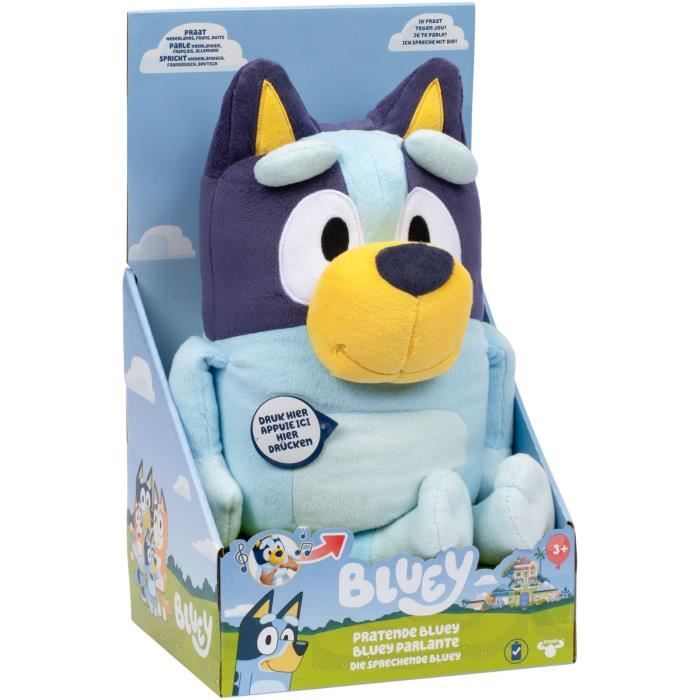 Peluche parlante BLUEY Bluey 33 cm Voix officielle Musique du générique