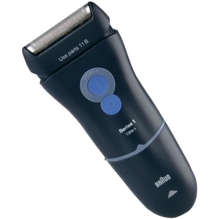 Rasoir électrique Braun Series 1 - 130S - Homme - Noir - Tondeuse pour cheveux longs - Batterie rechargeable