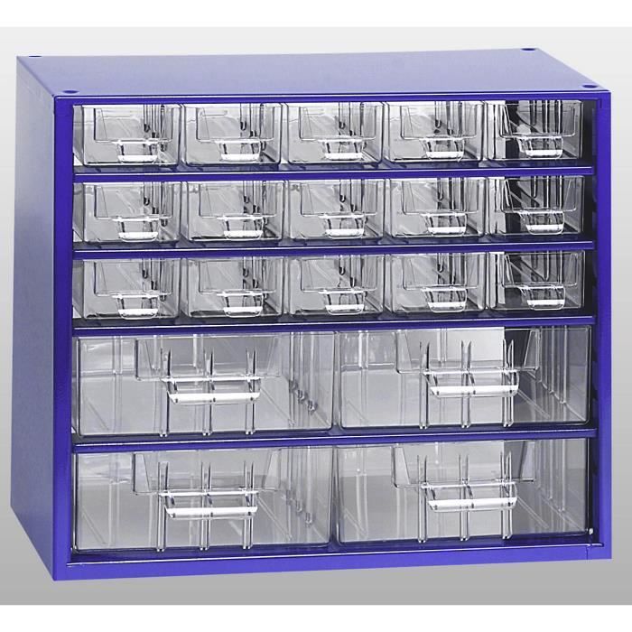 Petit Casier rangement plastique bleu Boite 21,5x15cm 16 tiroirs ranger vis  - Cdiscount Bricolage