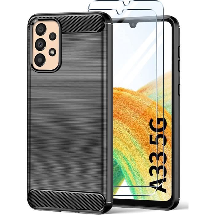 Coque Samsung Galaxy A33 5G + 2 Verres Trempés - Transparente Anti-chocs