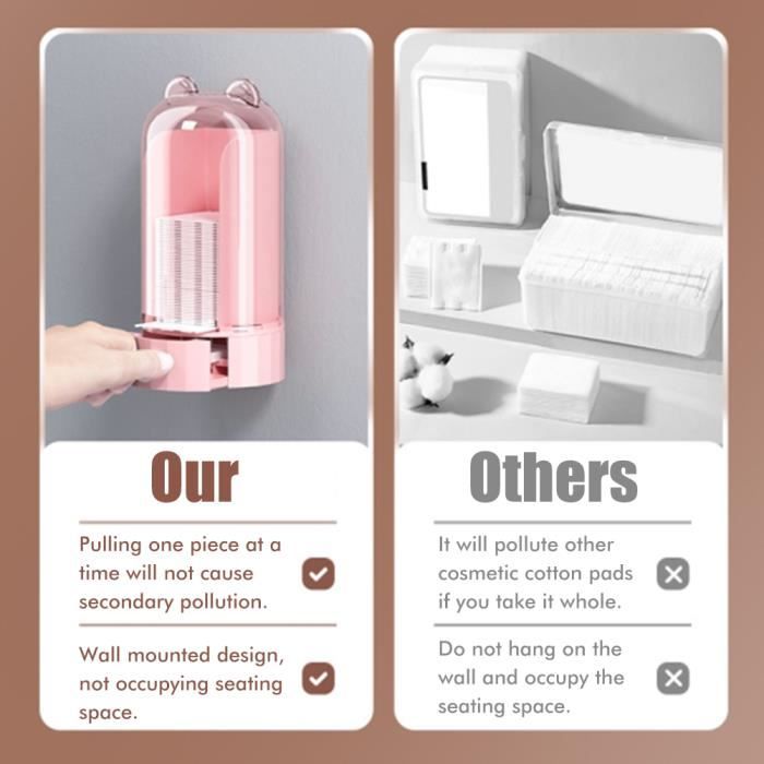 Récipient Organisateur à Deux Niveaux - Distributeur En Plastique Pour Disques De Coton à