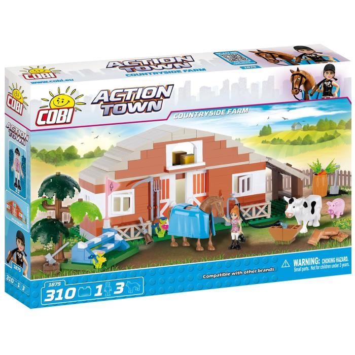 Cobi Action Town Campagne Ferme Vache Et Cheval Blocs de Construction