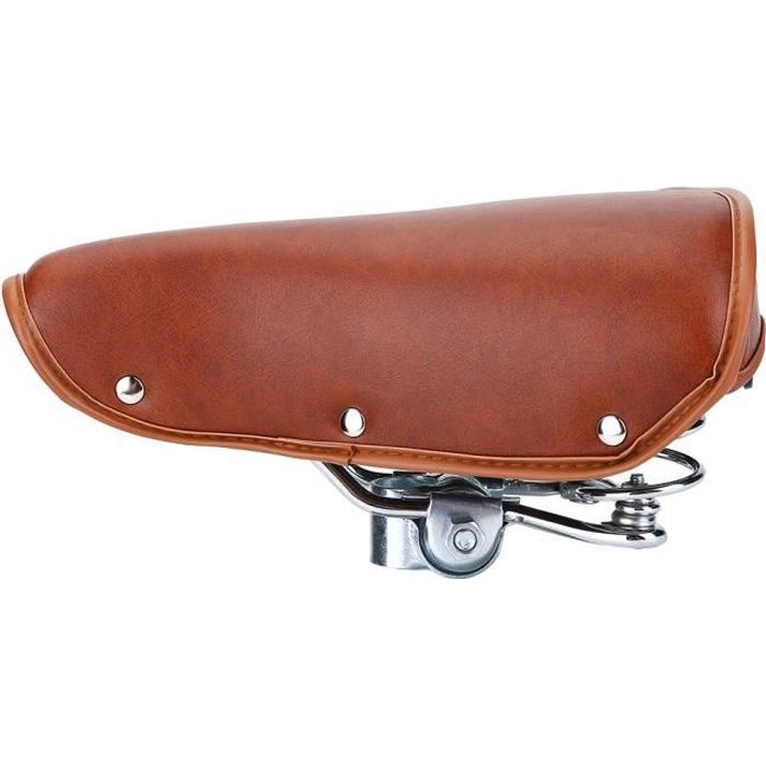 Selle Velo Femme Homme Enfant Selle De Bicyclette Vintage Etanche En Cuir Pu Siege De Velo Universels Et Ergonomique Avec Double Re Prix Pas Cher Cdiscount