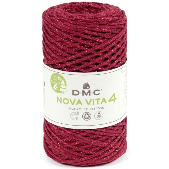 Fil coton recyclé DMC Nova Vita 4 mm - Effet Métallisé - Plusieurs Coloris Disponibles - 250 g