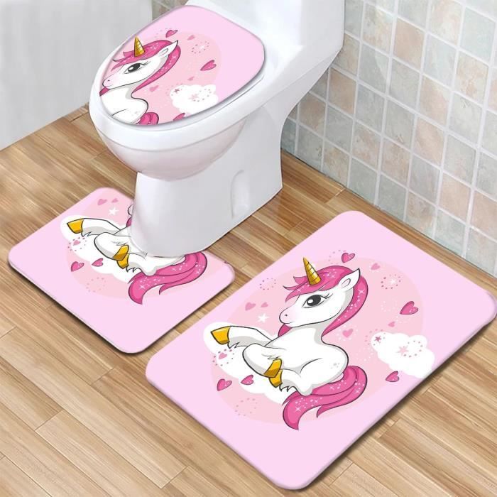Ensemble Tapis De Salle De Bain 3 Pièces Antidérapant - Motif Lignes Noires, Contour WC Et Coussin Siège - 5