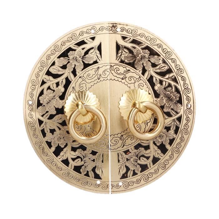 Fdit Poignée De Porte Ronde Bouton De Motif De Fleur En Laiton De 11 Cm Poignée De Porte De