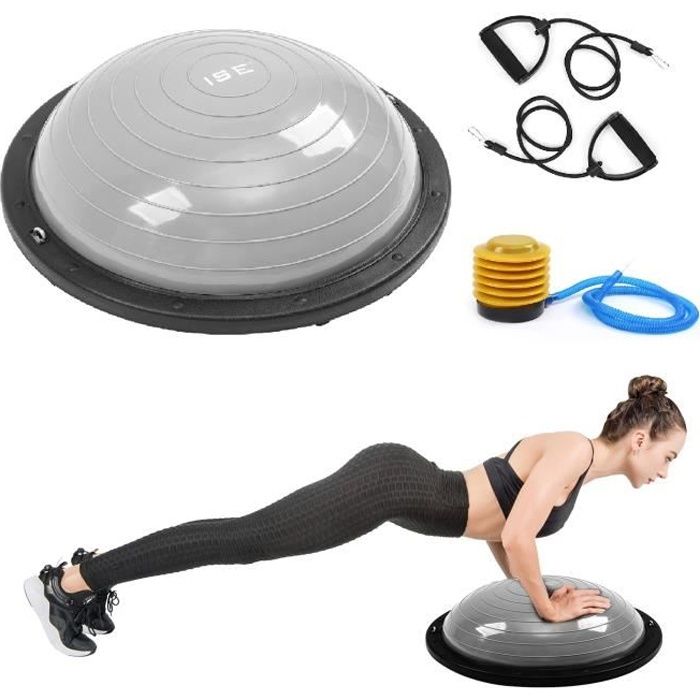 ISE Balance trainer, Demi-Ballon d'Entraînement Ø 59cm,avec Câbles de  Resistance et Pompe,pour Yoga, Gymnastique,Gris SY-BAS1001B-CG - Cdiscount  Sport