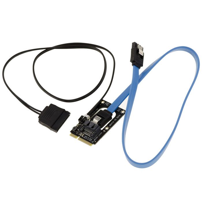 KALEA-INFORMATIQUE Adattatore Da MicroSATA Femmina A SATA Maschio 22 Pin | Per Hard Disk, SSD E Unità | Cambio Di Genere