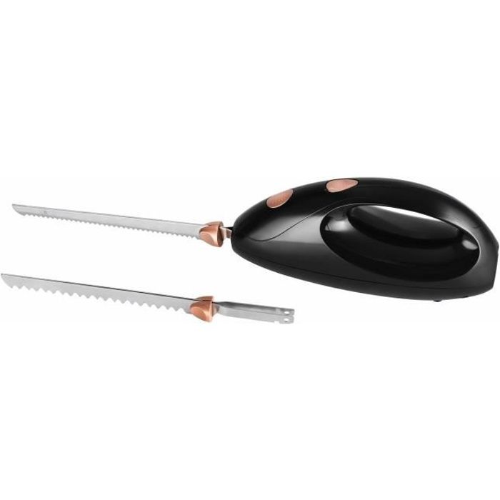 Couteau électrique TKG EM 1001 BK CP - Lames en acier inoxydable - Affûtage automatique - Moteur puissant - Ergonomique - 95W - Noir