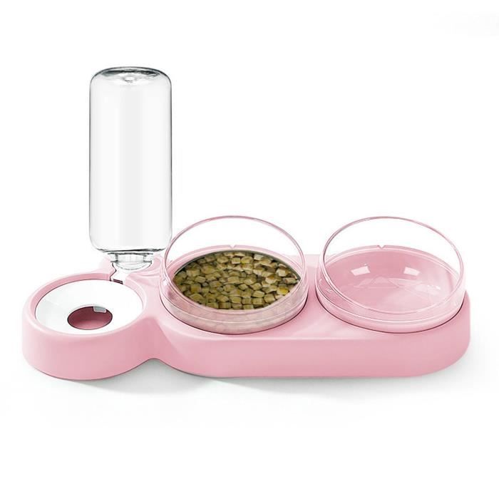 Bol Double Pour Chat/chien Anti-dérapant - Pour Nourriture Et Eau - Intérieur/extérieur - Orange - 11