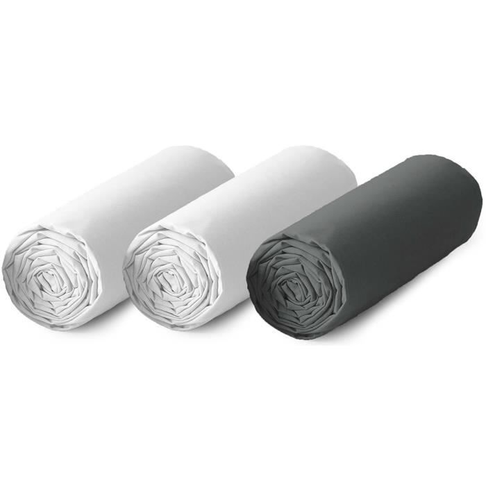 Today Drap Housse Coton 160x200 cm ou 140x190 cm Plusieurs Couleurs Disponibles 