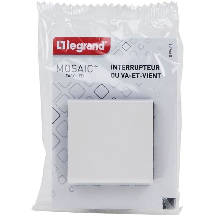 LEGRAND - Mosaic interrupteur va et vient 2 modules blanc composable