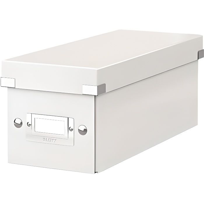 Boîte de Rangement CD - LEITZ - Click & Store - Blanc - Carton pelliculé - Dimensions 127x124x320 mm