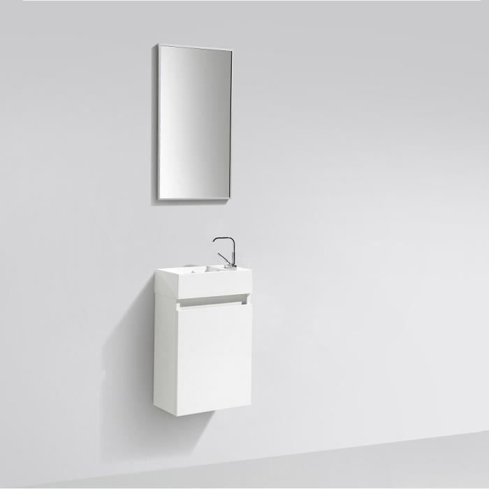 Meuble Lave Main Salle De Bain Design Siena Largeur 40 Cm Blanc