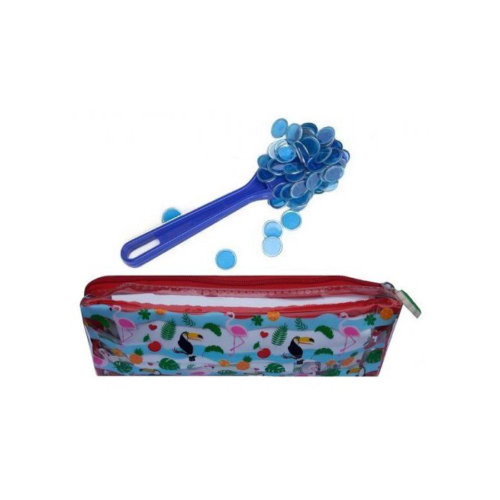 Kit Loto Bingo 3 En 1 – Trousse + Bâton Magnétique Vert + 100 Pions Aimantés – Accessoire