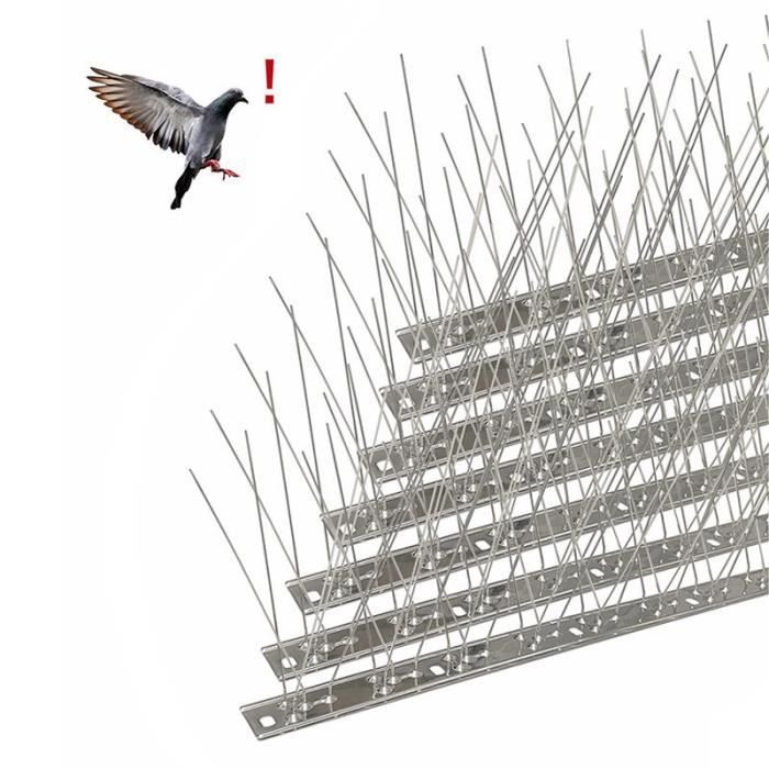 Pic Anti-Pigeon en Acier Inoxydable 1 Mètres - MALKRIS - Effrayer Pigeons, Corbeaux, Moineaux