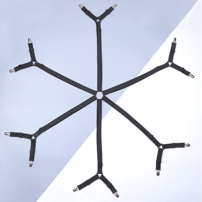 Tendeur Drap Housse Élastique,Réglable 6-Voies Attache Draps Housses,Drap De Lit Attaches,Sangle